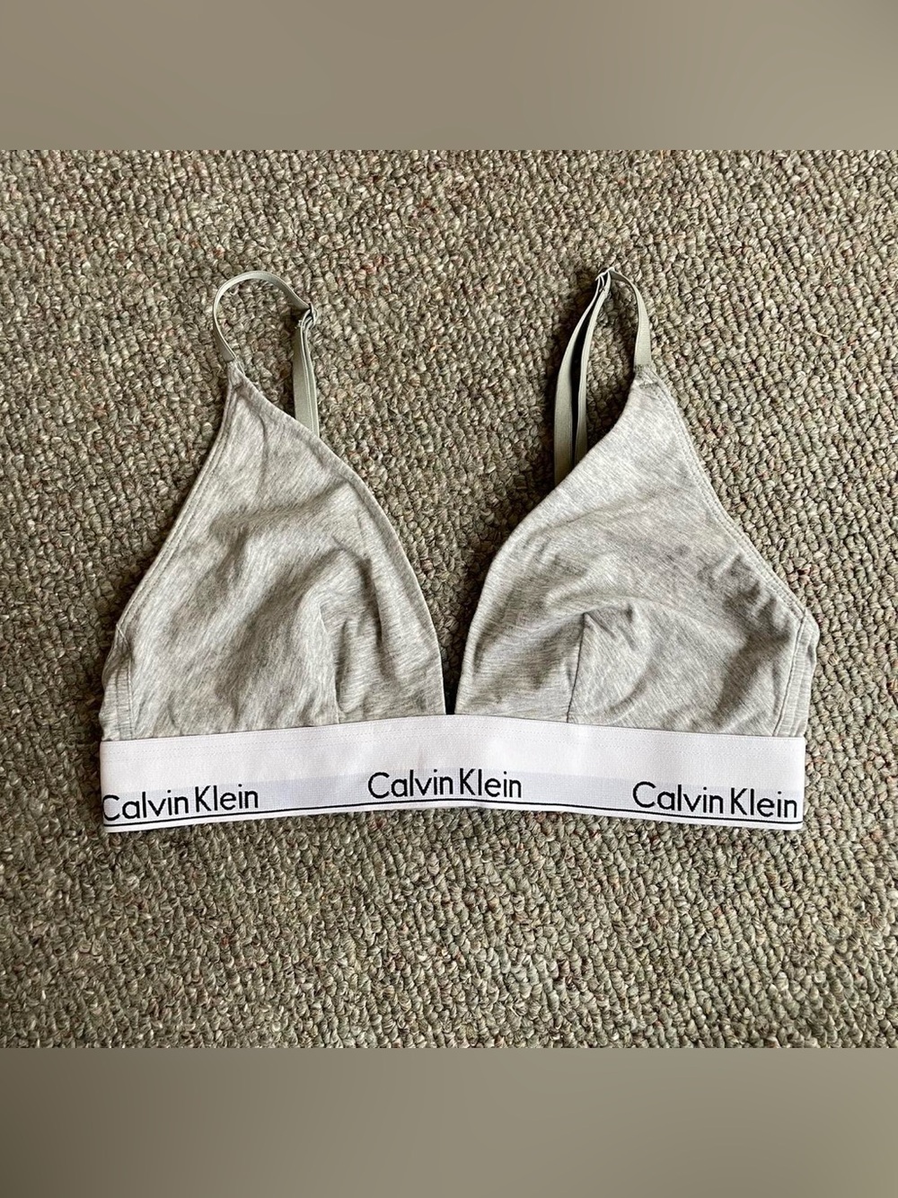 Grey Calvin Klein Cotton Blend Bralette